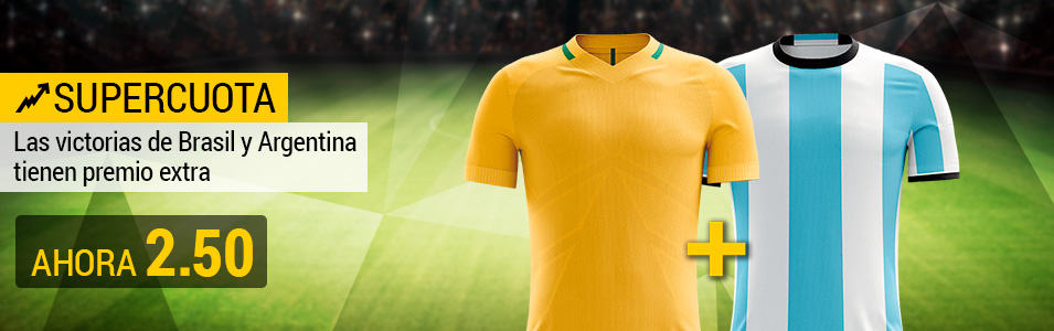 Supercuota Bwin mundial futbol - Brasil y Argentina ganan a cuota 2.50