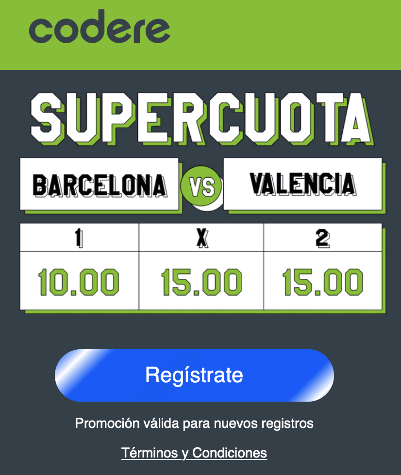 Supercuota Codere FC Barcelona - Valencia.