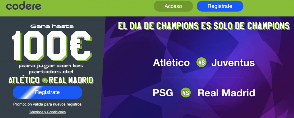 Supercuota Champions League Codere.