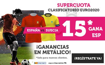 Supercuota Wanabet España gana a Suecia a cuota 15.