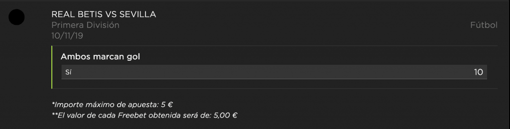 Supercuota Vivelasuerte Real Betis - Sevilla FC.