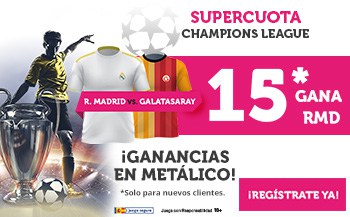 Supercuota Wanabet Champions League Real Madrid gana al Galatasaray a cuota 15.