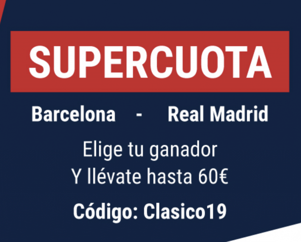 Supercuota Marathonbet El Clásico : Fc Barcelona - Real Madrid.