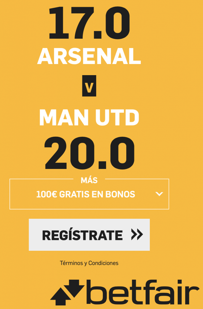 Supercuota betfair Arsenal - Manchester United