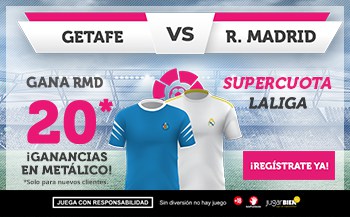 Supercuota Wanabet Real Madrid gana al Getafe a cuota 20