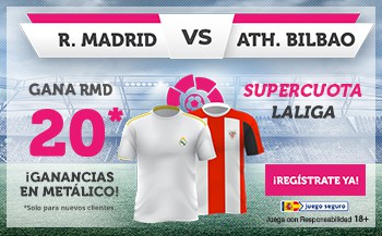 Supercuota Wanabet Real Madrid gana a Athletic de Bibao a cuota 20.