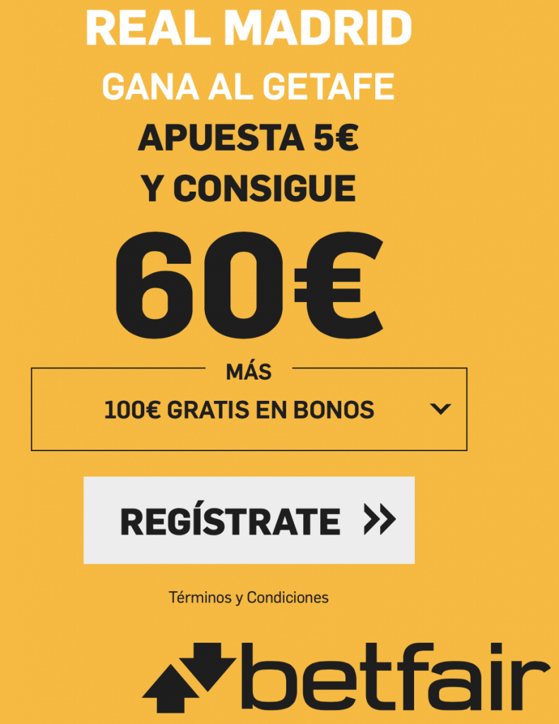 Supercuota betfair Getafe - Real Madrid