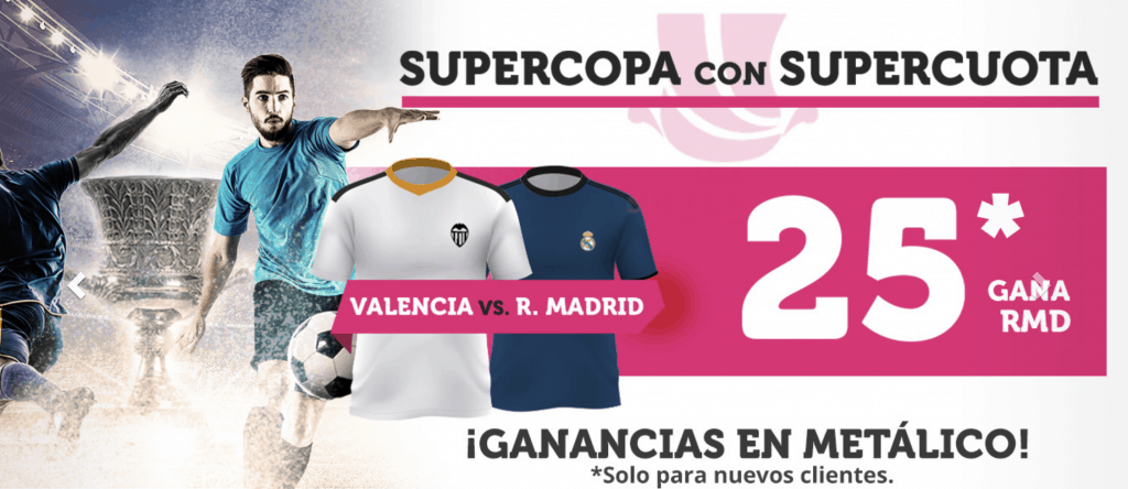 Supercuota Wanabet Real Madrid gana al Valencia a cuota 25