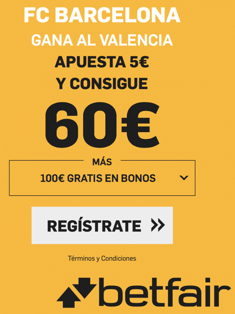 Supercuota betfair Valencia CF - FC Barcelona