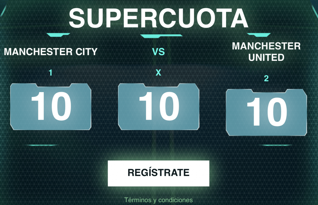 Supercuota Codere Manchester City - Manchester United