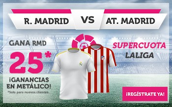 Supercuota wanabet Real Madrid gana al Atlético de Madrid a cuota 25.