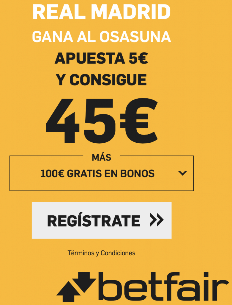 Supercuota betfair Osasuna - Real Madrid