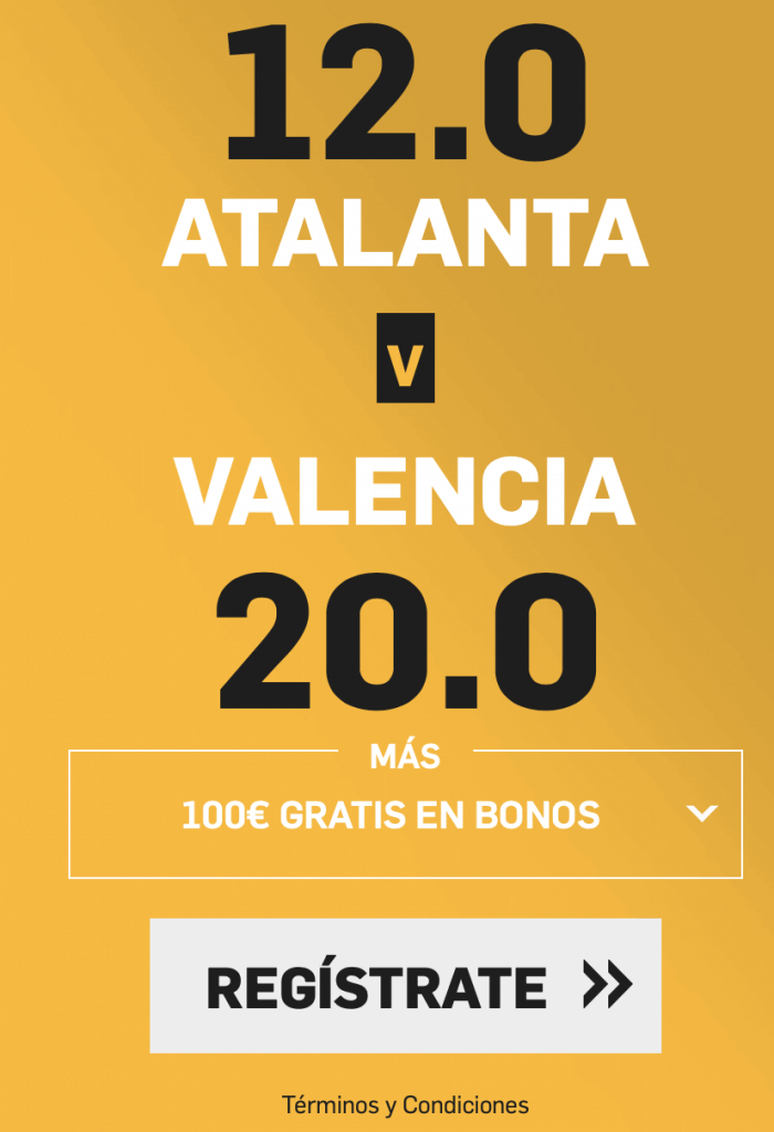 Supercuota Betfair Champions League Atalanta - Valencia CF