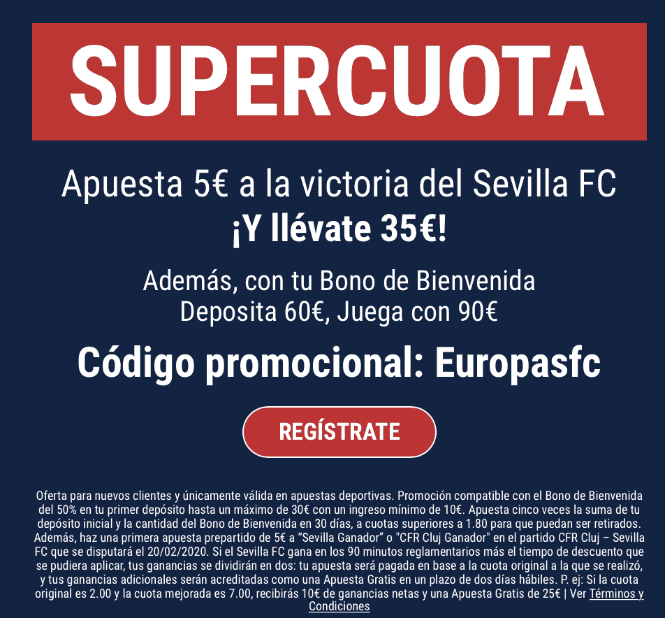 Supercuota Marathonbet : Cluj - Sevilla FC