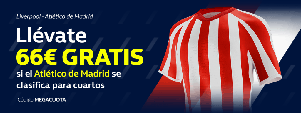 Megacuota William Hill Champions League : El Atlético de Madrid se clasifica a cuota 66 