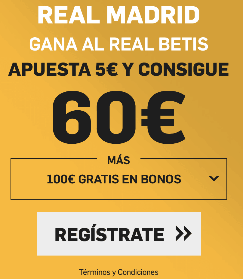 Supercuota betfair Liga Real Madrid gana al Betis a cuota 12