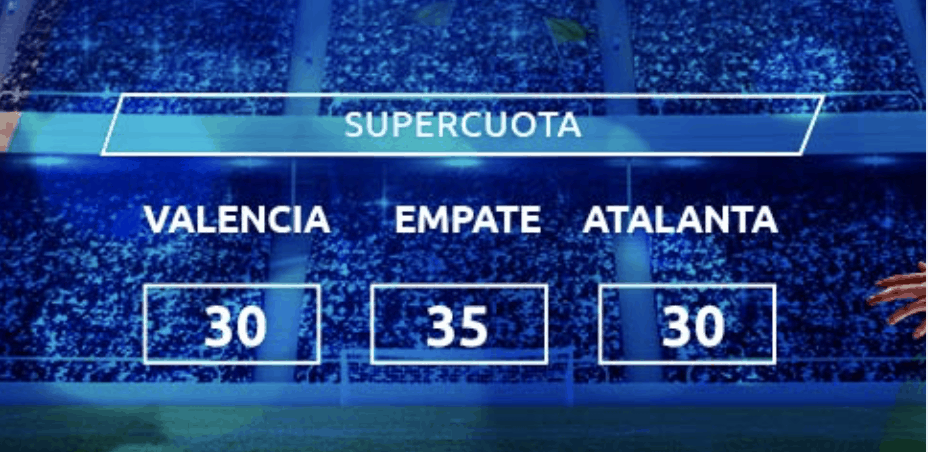 Supercuota Mondobets Champions League Valencia CF - Atalanta