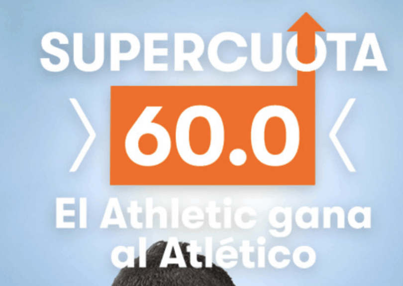 Supercuota Betsson Athletic gana al Atlético a cuota 60.