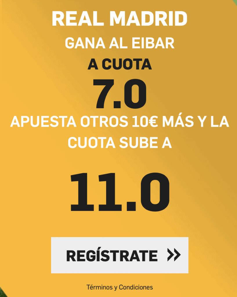 Supercuota betfair Real Madrid - Eibar