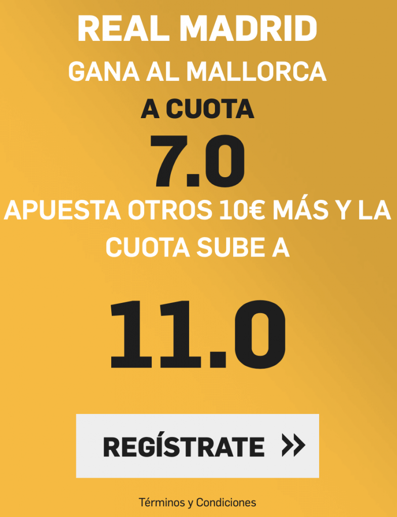 Supercuota Betfair Real Madrid - RCD Mallorca.