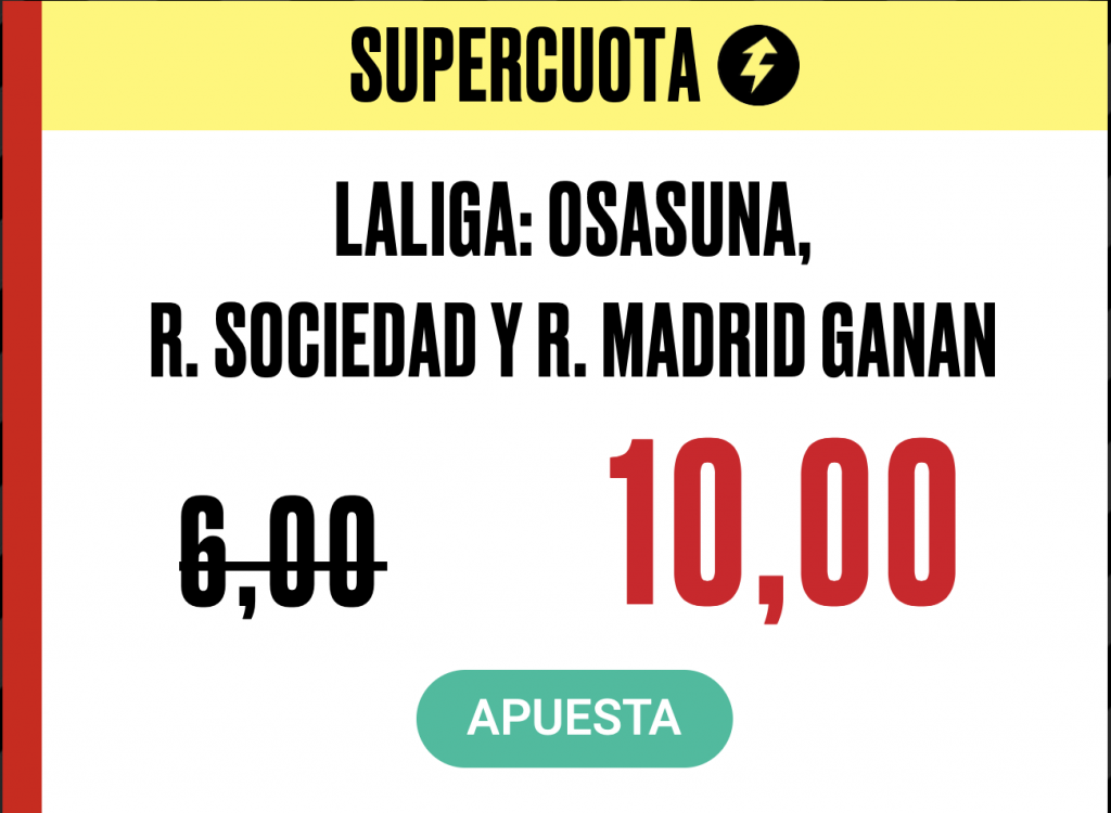 Supercuota PokerStars Sports Real Madrid - RCD Mallorca