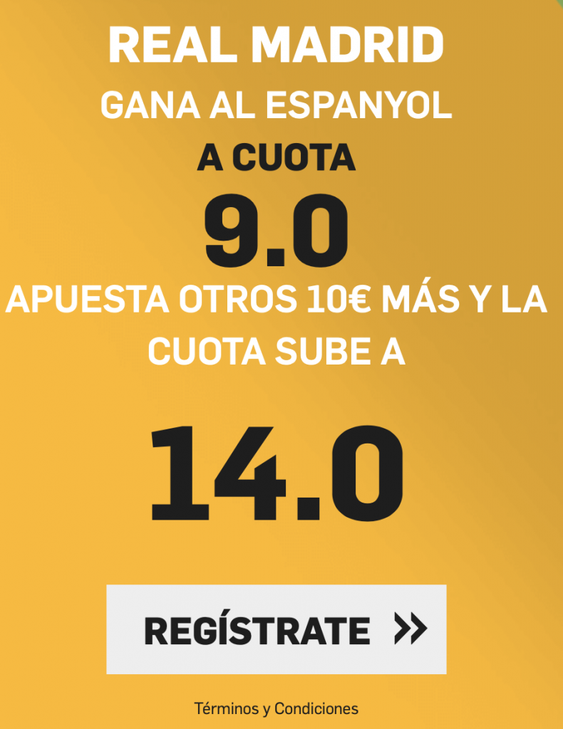 Supercuota betfair Espanyol - Real Madrid