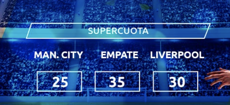 Supercuota Mondobets Manchester City - Liverpool