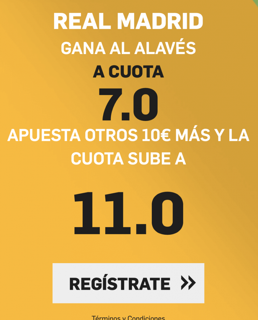 Supercuota betfair Real Madrid - Alavés