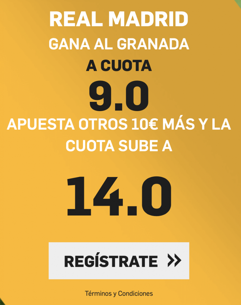 Supercuotas betfair Granada - Real Madrid