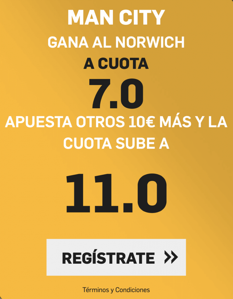 Supercuota betfair Manchester City - Norwich