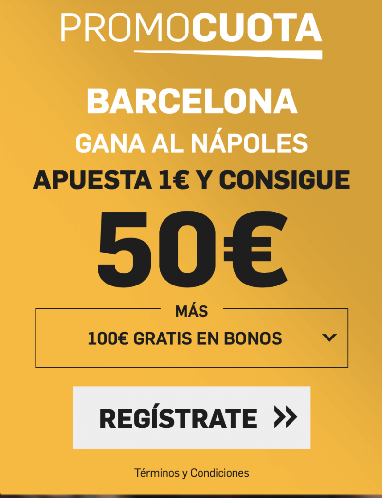 Supercuota betfair Champions League : Fc Barcelona - Nápoles