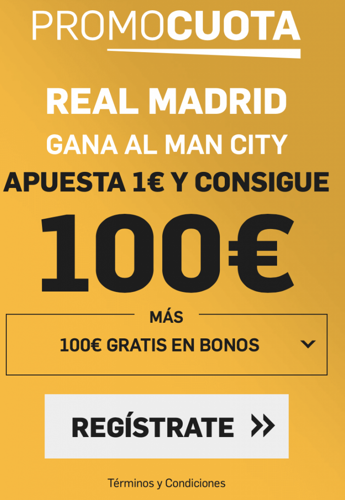 Supercuota betfair Champions League: Manchester City - Real Madrid