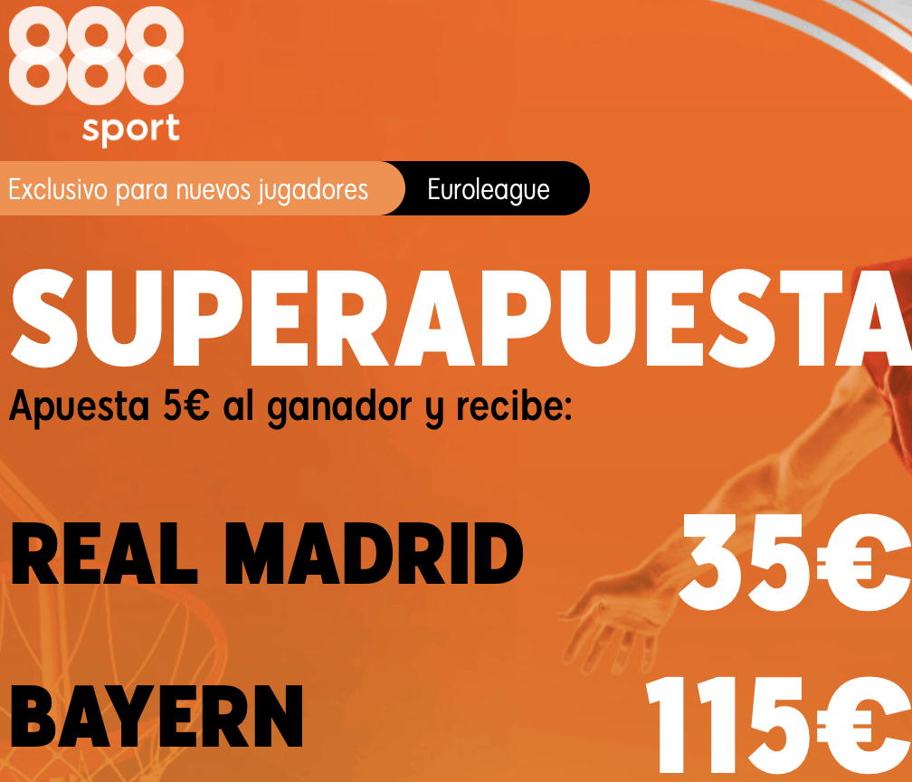 Supercuota 888sport baloncesto Euroleague : Real Madrid - Bayern.