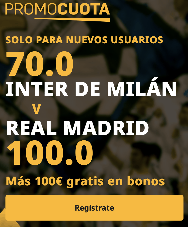 Supercuota betfair Champions League: Inter - Real Madrid.