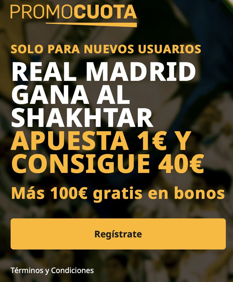 Supercuota betfair Champions League : Shakthar Donestk - Real Madrid.