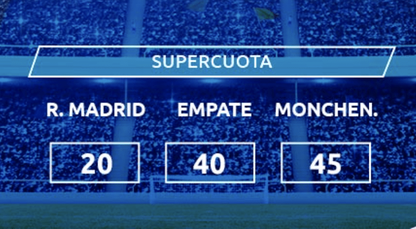 Supercuota Mondobets Champions League : Real Madrid - Borussia Monchengladbach