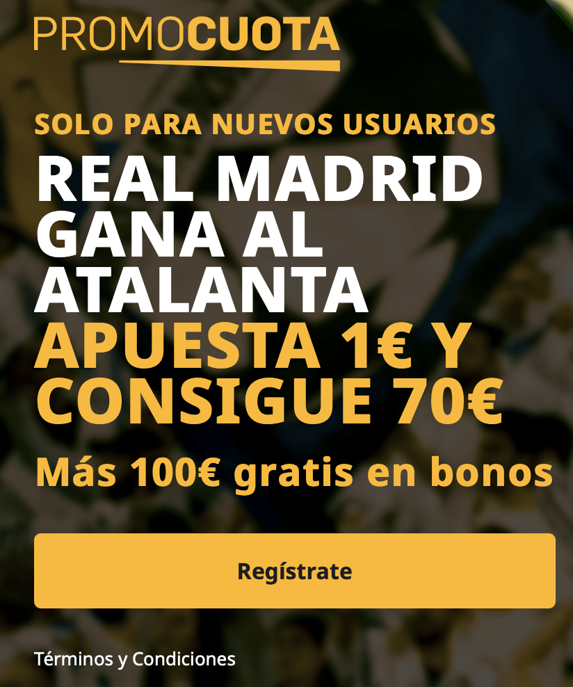 Supercuota betfair Champions League : Atalanta - Real Madrid.