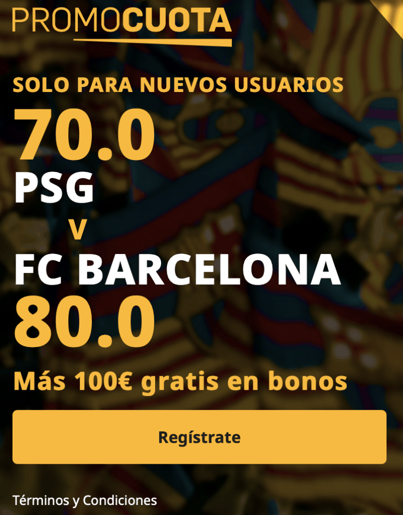 Supercuota Betfair Champions League : PSG - Fc Barcelona