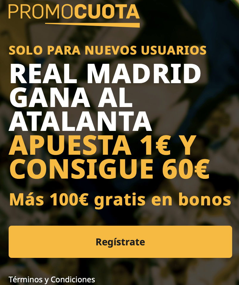 Supercuota betfair Champions League : Real Madrid - Atalanta