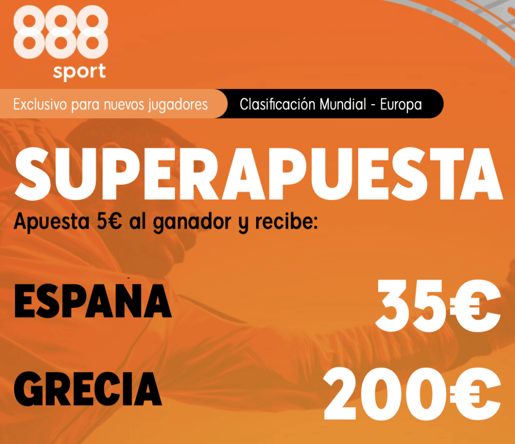 Supercuota 888sport España - Grecia