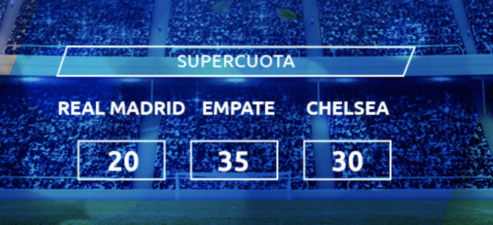 Supercuota Mondobets Champions League: Real Madrid - Chelsea